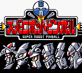 Super Robot Pinball title screen for GameBoy Color